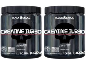 Kit Creatina Black Skull Turbo em Pó 300g sem Sabo