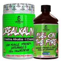 Kit creatina cre alkaline 300g + l-carnitina carnipure fuel on the fire 500ml - demons lab