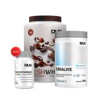 KIT CREATINA CREALIVE (CREAVITALIS) 300g + FRESHWHEY 900g + Brinde MULTI VITAMÍNICO 30 CÁPSULAS