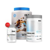 KIT CREATINA CREALIVE (CREAVITALIS) 300g + FRESHWHEY 900g + Brinde MULTI VITAMÍNICO 30 CÁPSULAS