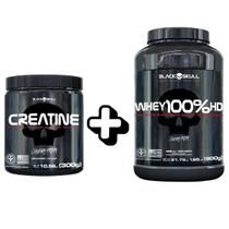 Kit Creatina e Whey 100% HD Black Skull Pote 900g