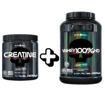 Kit Creatina e Whey 100% HD Black Skull Pote 900g