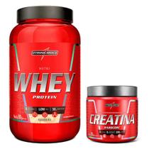 Kit Creatina Hardcore 300g Hipercalórico Nutriwhey Super Mass Gainer 900g Integralmédica Pote