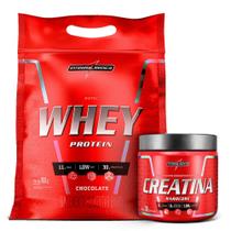 Kit Creatina Hardcore 300g Hipercalórico Nutriwhey Super Mass Gainer 900g Integralmédica Pouch