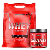 Kit Creatina Hardcore 300g Hipercalórico Nutriwhey Super Mass Gainer 900g Integralmédica Pouch