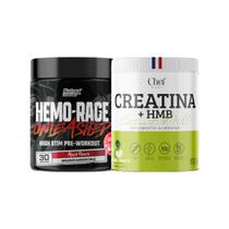 Kit Creatina HMB c/ Vitamina 300g Chef Whey + Pré Treino Ultra Concentrado 180g Nutrex