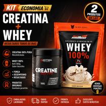 Kit Creatina Monohidratada 300g 4Action Whey 100 Refil 900g New Millen Sabor Baunilha Kit Creatina Monohidratada 300g 4Action Whey 100 Refil 900g New Millen Sabor Baunilha