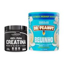 Kit Creatina Monohidratada 300g - Darkmoon + Pasta de Amendoim Sabor Beijinho 600g - Dr Peanu