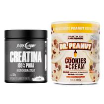 Kit Creatina Monohidratada 300g - Darkmoon + Pasta de Amendoim Sabor Cookies e Cream 600g - Dr Peanu