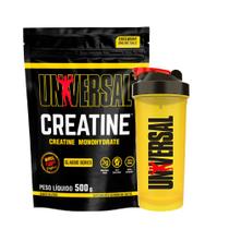 Kit Creatina Monohidratada 500g Refil + Coqueteleira - Universal Nutrition