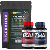 Kit Creatina Monohidratada + BCAA 120 Caps + ZMA 60 Caps