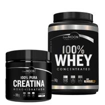 Kit Creatina Monohidratada Pura 300g + 100% Whey Concentrated Chocolate Pote 1kg - Darkmoon