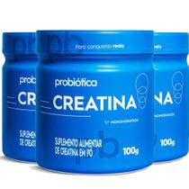 Kit Creatina Pura 100g Monohidratada Probiótica 3 Potes Kit Creatina Pura 100g Monohidratada Probiótica 3 Potes