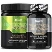 Kit Creatina Pura 250g Monohidratada + Cromo 120 Caps Growth Kit Creatina Pura 250g Monohidratada + Cromo 120 Caps Growth
