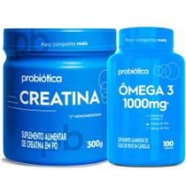Kit Creatina Pura 300g + Omega 3 100 Caps Probiótica Kit Creatina Pura 300g + Omega 3 100 Caps Probiótica