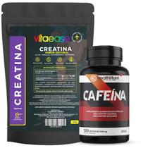 Kit Creatina Pura Monohidratada 150g + Cafeína 120 Cápsulas