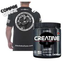 Kit Creatine 300g + Camiseta Dry Fit Modelo Bope Blackskull