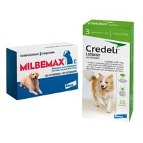 Kit Credeli 11 a 22kg 3Cp + Milbemax Cães 5 a 25 Kg 2Cp