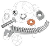 Kit Cremalheira Completa CSM 400L Cinza Original Betoneira Segmentada Espaçador Parafusos Arruelas