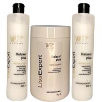 Kit Creme Alisante e 2 Neutralizantes para alisamento capilar, cabelo liso perfeito Kit Liss Export