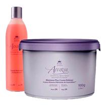 Kit Creme Alisante Step 2A 900g + Líquido Ativador Step 2B 265ml + Potes medidores Affirm Avlon