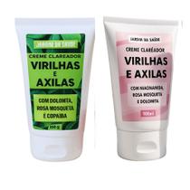 Kit Creme Clareador intimo Virilhas e axilas Natural com Niacinamida, Rosa Mosqueta, Dolomita