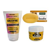 Kit Creme de Enxofre + Sabonete Enxofre Granado + Pomada XÔ micose Clareamento, Micoses em geral