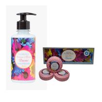 kit Creme de Pele Florence 250ml 3 Sabonetes Daisies 80g Aromas e Flores