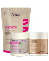 Kit Creme de Pentear Crespo, Ativador e Refil ativador 500g cachos Apice Kit Creme de Pentear Crespo, Ativador e Refil ativador 500g cachos Apice