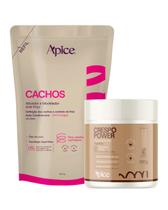 Kit Creme de Pentear Crespo e Refil ativador 500g cachos Apice