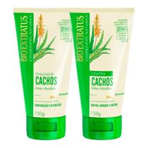Kit Creme de Pentear e Gelatina Cabelos Cacheados Finalizador Babosa e Macadâmia Bio Extratus 150g