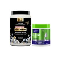Kit Creme de Pentear Explosão de Pérola Negra + Gelatina Beleza Natural