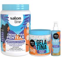 Kit Creme De Pentear + Gelatina + Óleo Salon Line Definição Natural Kit Creme De Pentear + Gelatina + Óleo Salon Line Definição Natural