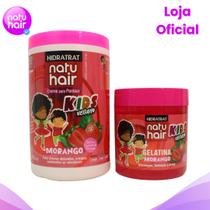 Kit Creme de Pentear Morango + Gelatina de Morango Natuhair 500g