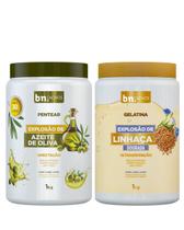 Kit Creme de Pentear Oliva e Gelatina de Linhaça Beleza Natural