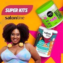 Kit Creme De Pentear Salon Line Definição Antifrizz 1kg e Gelatina Salon Line 550g