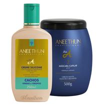 Kit Creme de Silicone Cachos e Mascara Linha A Aneethun