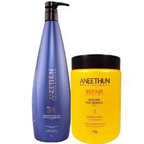 Kit Creme de Silicone e Mascara Repair Aneethun 1 Litro 1KG