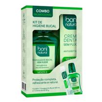 Kit Creme Dental 90g + Enxaguante Bucal 250ml Menta e Melaleuca Boni Natural