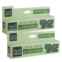 kit Creme Dental Boni Natural Sem Flúor Menta e Melaleuca 90g - 2 Unidades