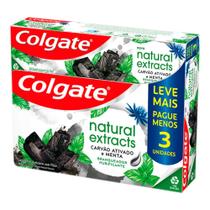 Kit Creme Dental Colgate Naturals Extracts 3 Unidades 90g