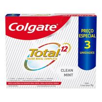 Kit Creme Dental Colgate Total 12 Clean 90g - 3 Unidades