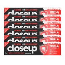 Kit Creme Dental com flúor Closeup Triple Menta Americana 70g - 6 Unidades Kit Creme Dental com flúor Closeup Triple Menta Americana 70g - 6 Unidades