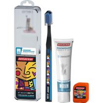 Kit Creme Dental Escova Fio Dental Dentalclean Premium Romero Britto