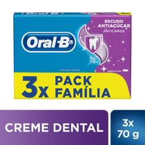 Kit Creme Dental Oral-b Escudo Antiaçúcar Com Flúor 70g 3 Unidades Kit Creme Dental Oral-b Escudo Antiaçúcar Com Flúor 70g 3 Unidades