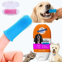 Kit Creme Dental Pet Dedeira de Silicone 360 Escova Dente Cachorro Gato Kit Creme Dental Pet Dedeira de Silicone 360 Escova Dente Cachorro Gato
