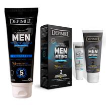 Kit Creme Depilatorio Intimo Men Depimiel 2compoentes + creme corporal Men 120gr