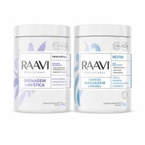 kit creme drenagem linfática + creme massagem raavi 1kg kit creme drenagem linfática + creme massagem raavi 1kg
