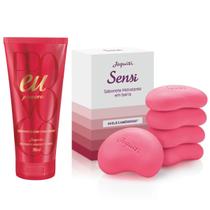 Kit Creme Eu Provoco Morangos + Sabonete Avelã e Amêndoas Kit Creme Eu Provoco Morangos + Sabonete Avelã e Amêndoas