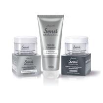 Kit Creme Facial Diurno e,Noturno e Limpeza Sensi Skincare